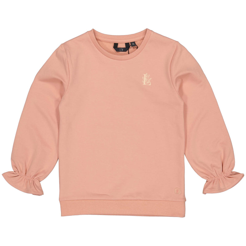 Meisjes SWEATER SIEN van Little Levv in de kleur Old Pink in maat 128.