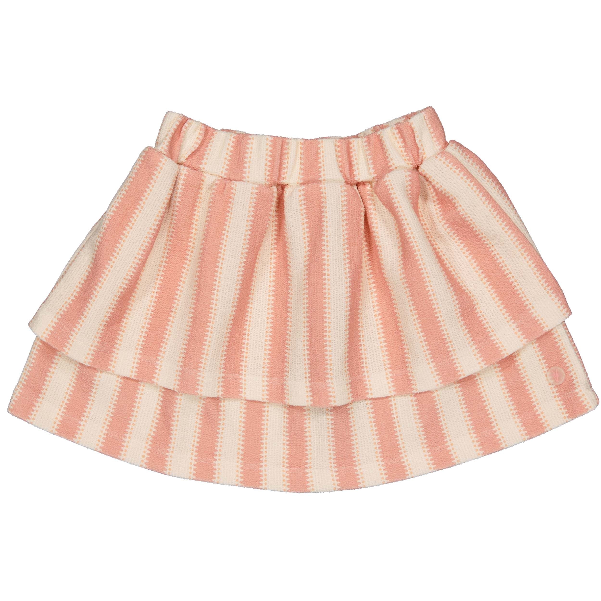 Meisjes SKIRT SKY van Little Levv in de kleur AOP Pink Stripe in maat 128.