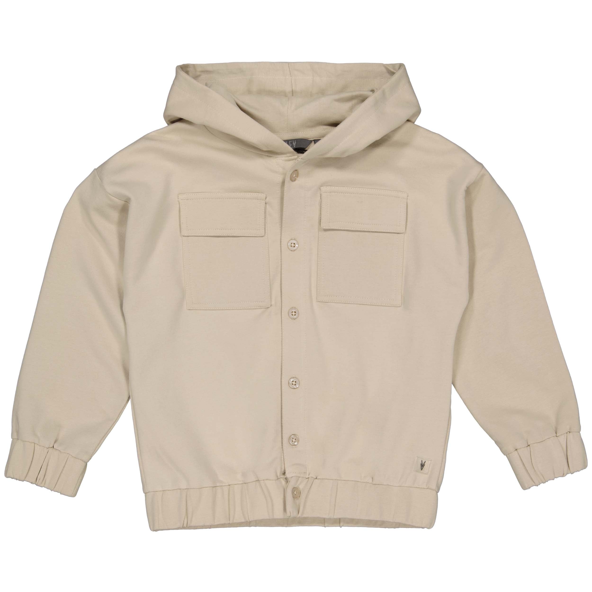 Jongens SWEATER STEVEN van Little Levv in de kleur Light Taupe in maat 128.