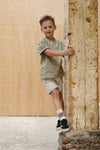 Jongens SHIRT SEB van Little Levv in de kleur Khaki Green in maat 128.