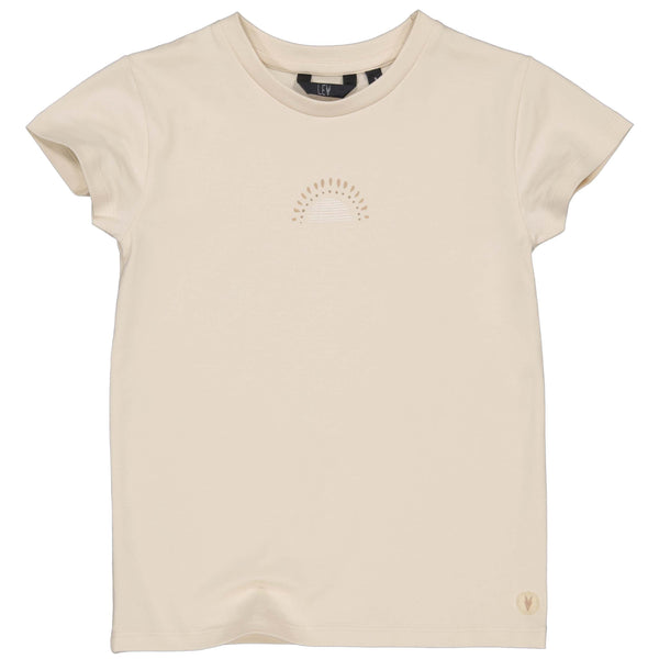 Meisjes SHIRT SELIN van Little Levv in de kleur Cotton Cream in maat 128.