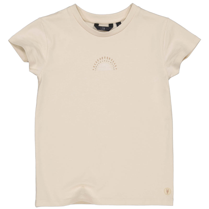Meisjes SHIRT SELIN van Little Levv in de kleur Cotton Cream in maat 128.