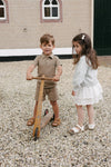 Jongens SHIRT SEM van Little Levv in de kleur Khaki Green in maat 128.