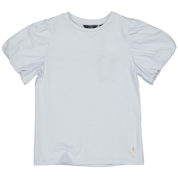 Meisjes SHIRT SHANNA van Little Levv in de kleur Pastel Blue in maat 128.
