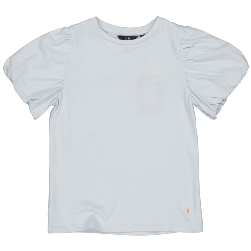 Meisjes SHIRT SHANNA van Little Levv in de kleur Pastel Blue in maat 128.