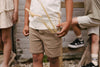 Jongens PANTS SICO van Little Levv in de kleur Khaki Green in maat 128.