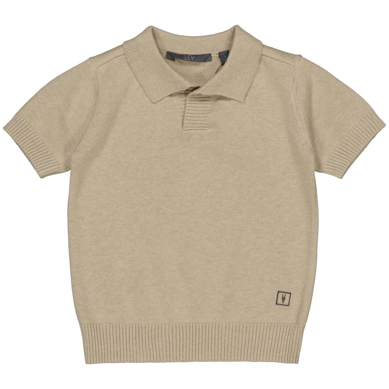 Jongens SHIRT SIEBE van Little Levv in de kleur Light Taupe in maat 128.
