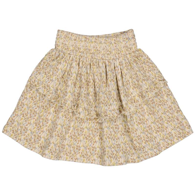Meisjes SKIRT SOOF van Little Levv in de kleur AOP Sand Leaves in maat 128.