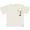 Jongens T-Shirt BANU van Little Levv in de kleur White Cream in maat 128.