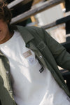 Jongens T-Shirt BANU van Little Levv in de kleur White Cream in maat 128.