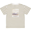 Jongens T-Shirt stripe BAS van Little Levv in de kleur AOP White Stripe in maat 128.