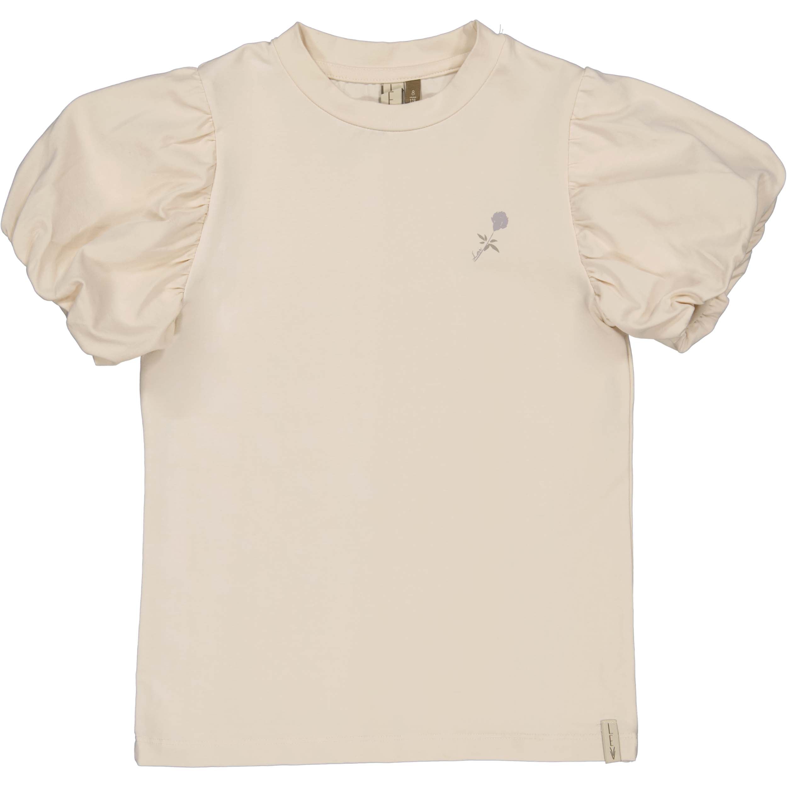 Meisjes T-Shirt BELLA van Little Levv in de kleur Cream in maat 128.