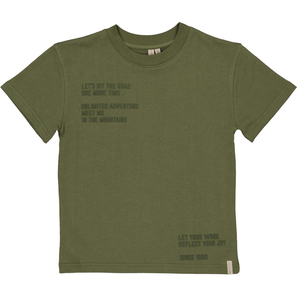 Jongens Sweater SS BEN van Little Levv in de kleur Dark Green in maat 128.