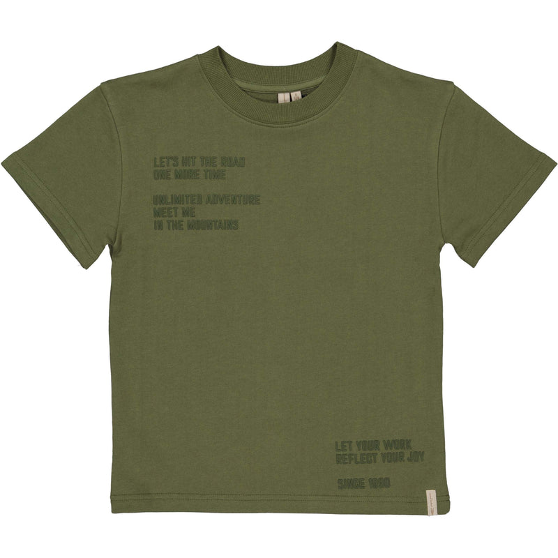 Jongens Sweater SS BEN van Little Levv in de kleur Dark Green in maat 128.