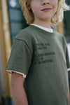 Jongens Sweater SS BEN van Little Levv in de kleur Dark Green in maat 128.