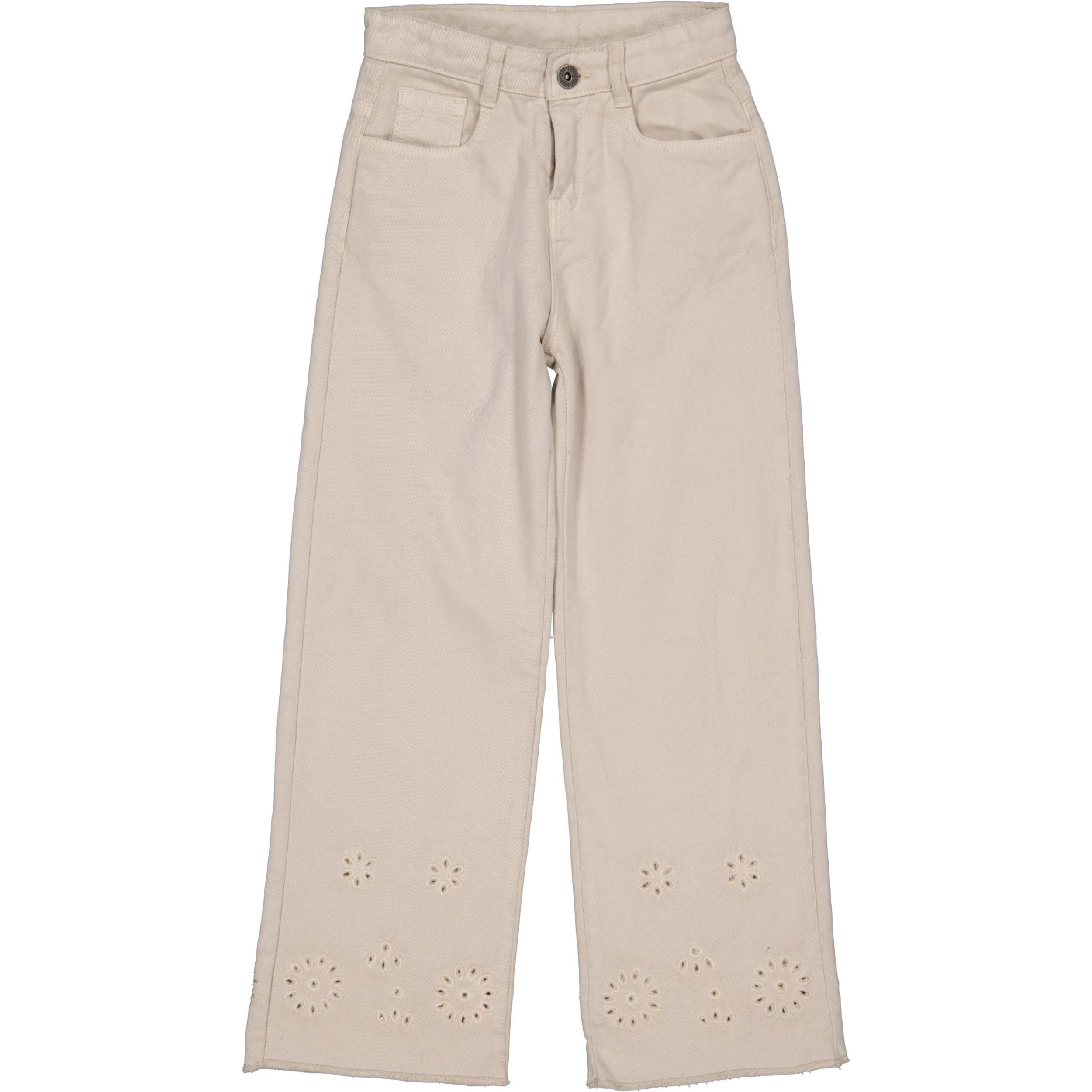 Meisjes Wide leg pants BRITNEY van Little Levv in de kleur Cream in maat 128.