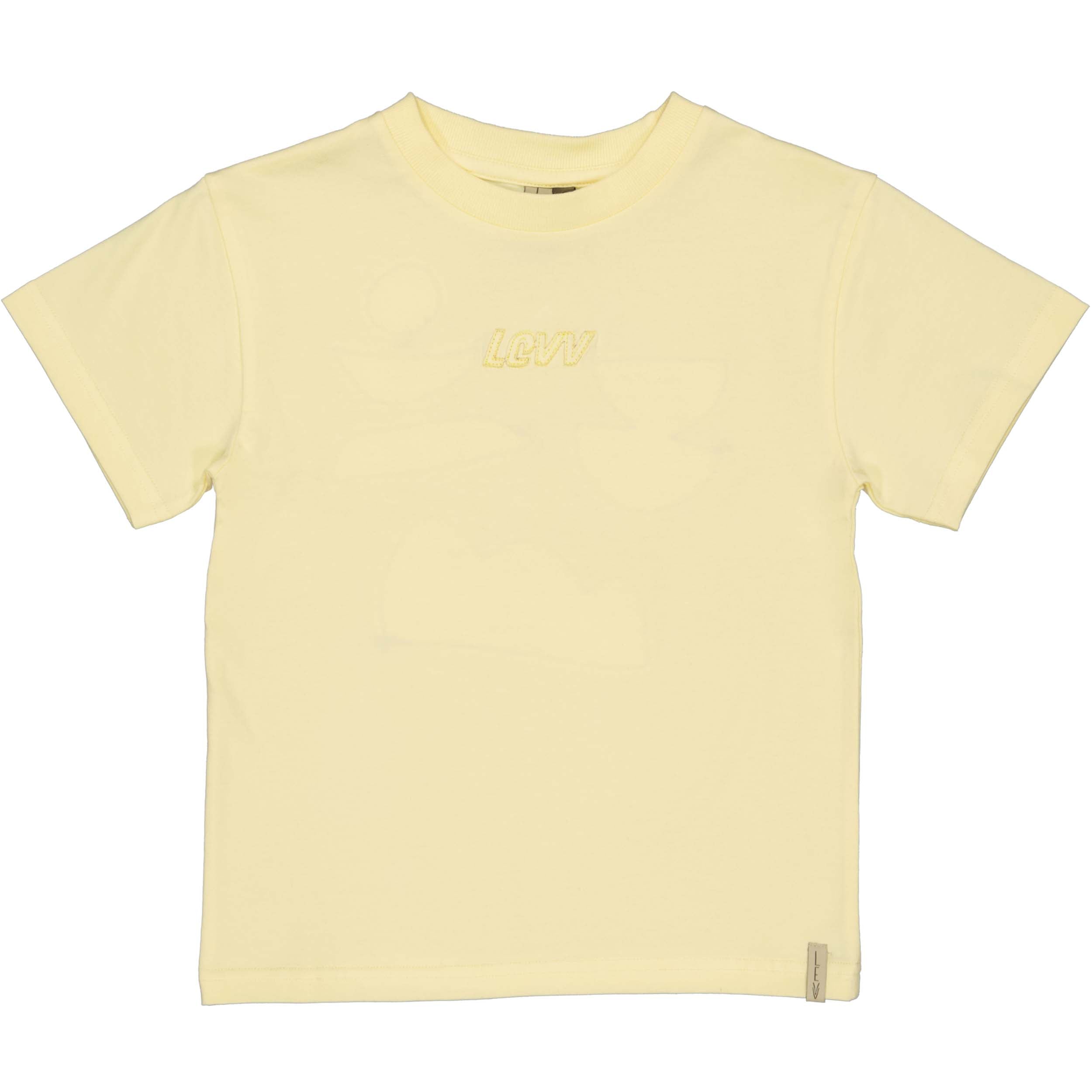 Jongens T-Shirt BART van Little Levv in de kleur Pastel Yellow in maat 128.