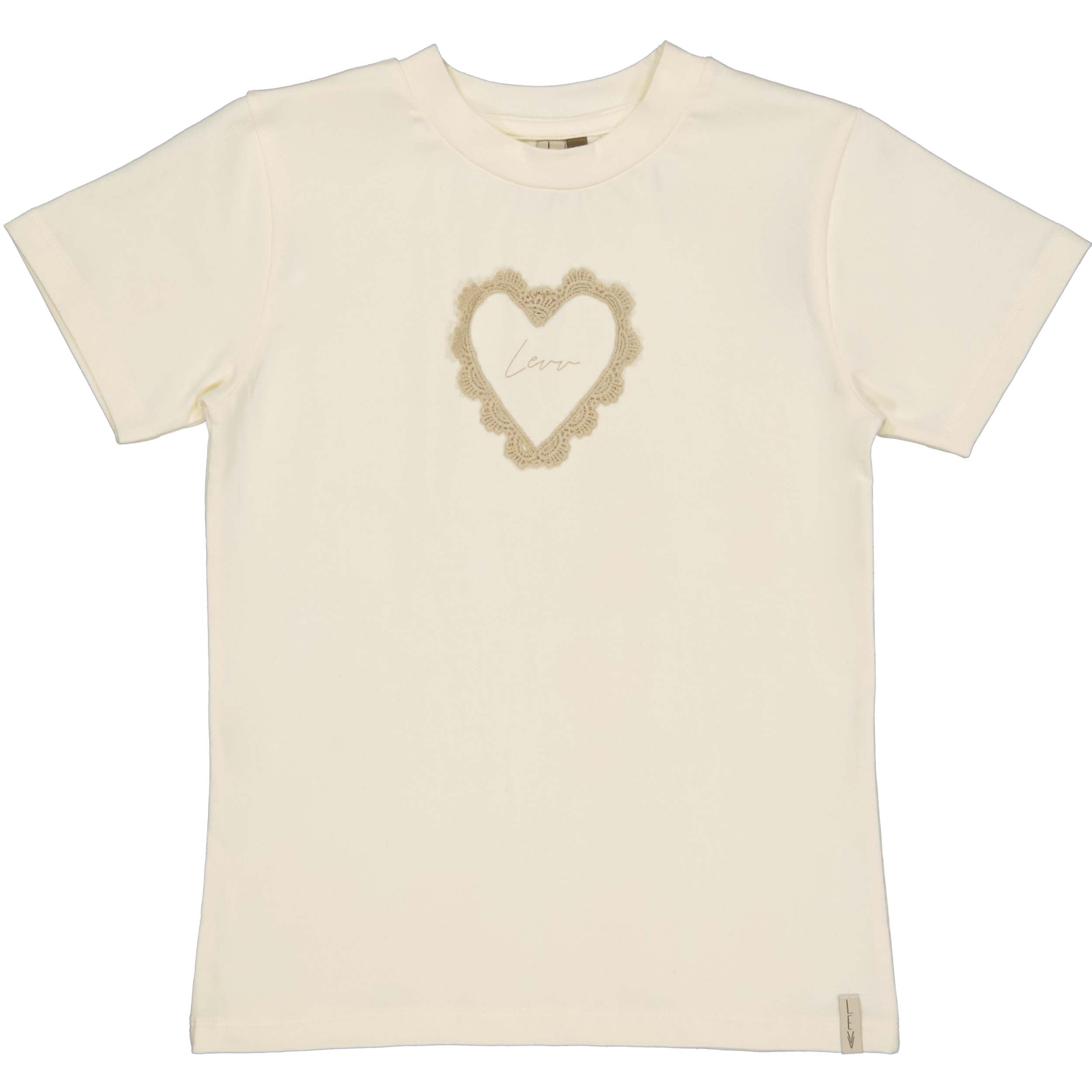 Meisjes T-Shirt BELLE van Little Levv in de kleur White Pearl in maat 128.