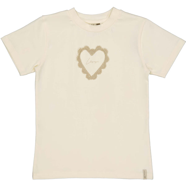 Meisjes T-Shirt BELLE van Little Levv in de kleur White Pearl in maat 128.