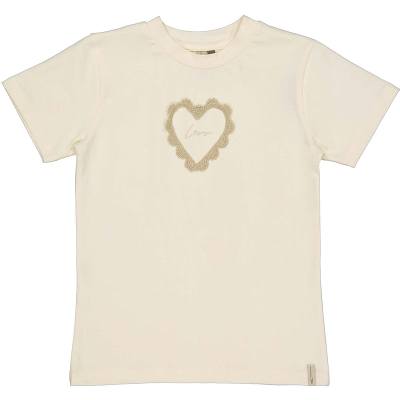 Meisjes T-Shirt BELLE van Little Levv in de kleur White Pearl in maat 128.