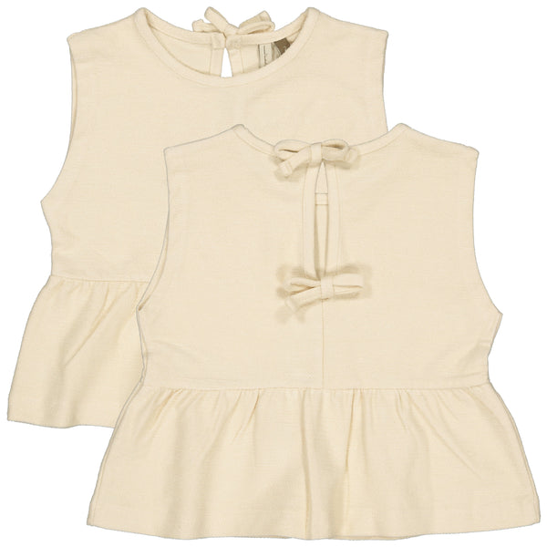 Meisjes Top BELLIS van Little Levv in de kleur Oatmeal in maat 128.