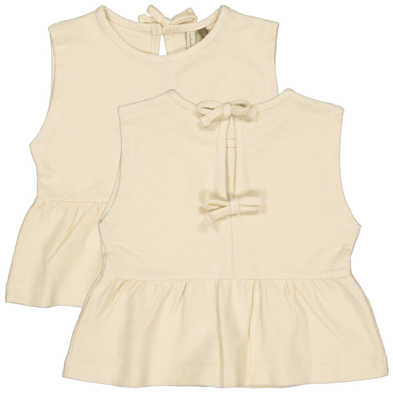 Meisjes Top BELLIS van Little Levv in de kleur Oatmeal in maat 128.