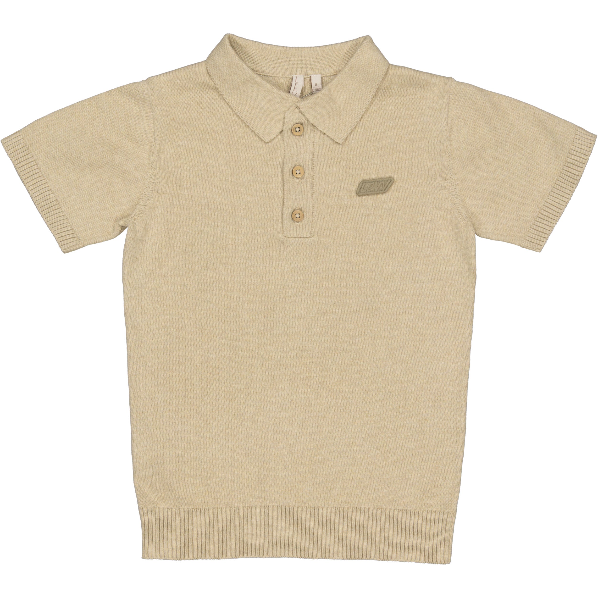 Jongens Polo BENNY van Little Levv in de kleur Beige in maat 128.