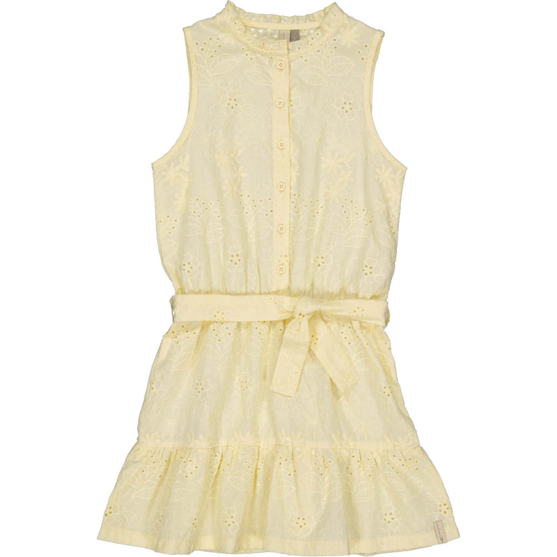 Meisjes Dress BECKY van Little Levv in de kleur Bright Yellow in maat 128.