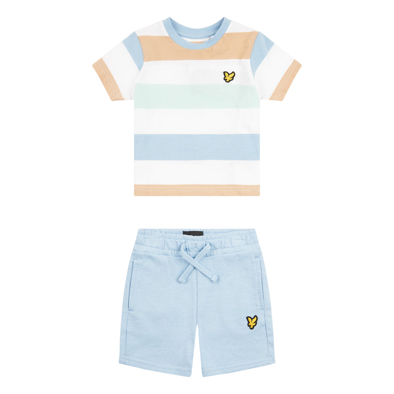 Lyle & Scott Wide Stripe Tee & LB Short Set