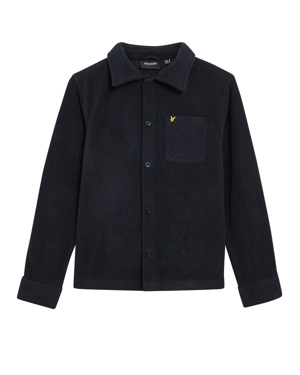 Jongens Polar Fleece Shirt van Lyle & Scott in de kleur Z271 Dark Navy in maat 170-176.