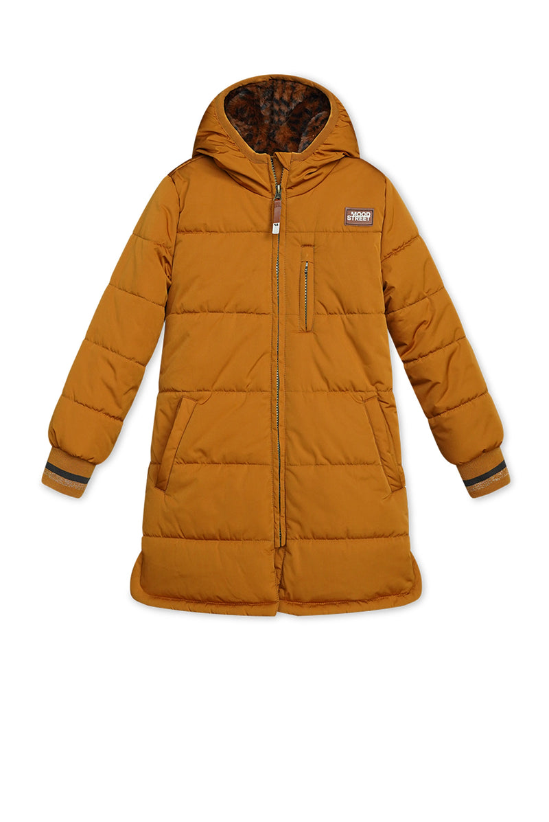 Meisjes Girls Jacket Parka van Moodstreet in de kleur Toffee in maat 134-140.