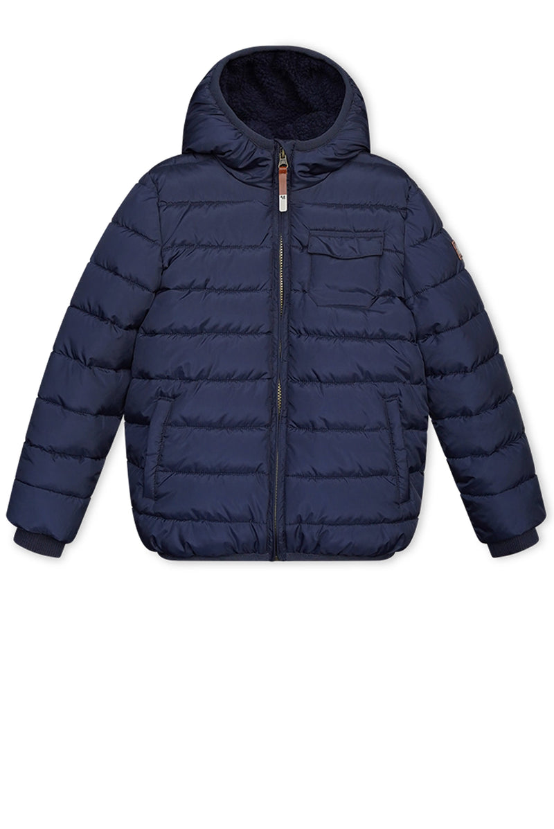 Jongens Boys Jacket Puffer van Moodstreet in de kleur Navy in maat 134-140.