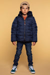 Jongens Boys Jacket Puffer van Moodstreet in de kleur Navy in maat 134-140.
