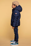 Jongens Boys Jacket Puffer van Moodstreet in de kleur Navy in maat 134-140.