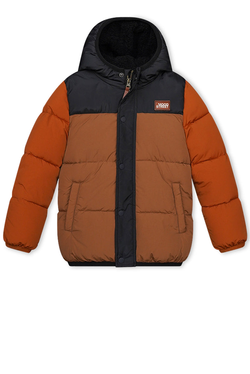 Jongens Boys Jacket Colourblock van Moodstreet in de kleur Rust in maat 134-140.