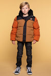 Jongens Boys Jacket Colourblock van Moodstreet in de kleur Rust in maat 134-140.