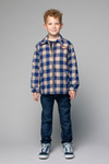 Jongens Boys Jacket Check van Moodstreet in de kleur Blue in maat 146-152.