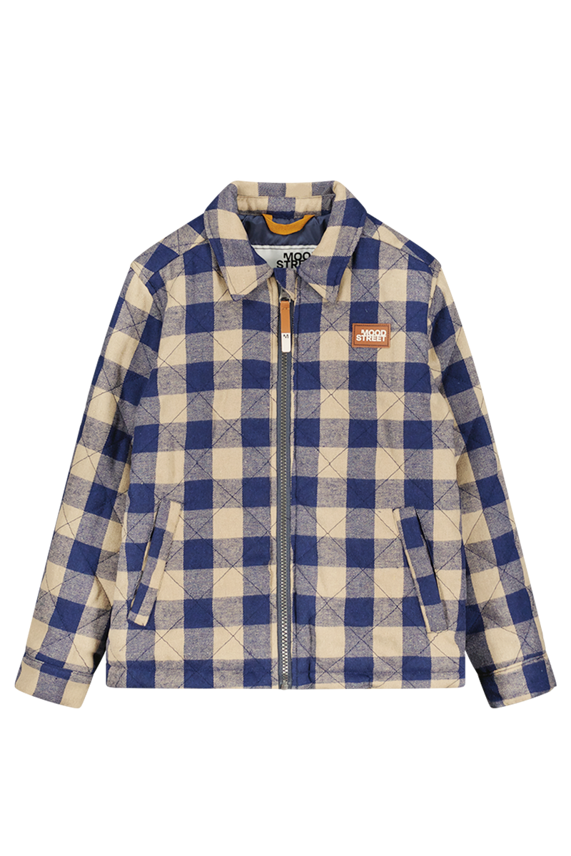 Jongens Boys Jacket Check van Moodstreet in de kleur Blue in maat 146-152.