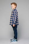 Jongens Boys Jacket Check van Moodstreet in de kleur Blue in maat 146-152.