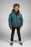 Jongens JAMIE reversible jacket van Moodstreet in de kleur Rainforest in maat 146-152.