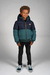 Jongens JAMIE reversible jacket van Moodstreet in de kleur Rainforest in maat 146-152.