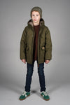 Jongens JASPER quilted parka van  in de kleur Khaki in maat 122-128.