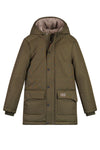 Jongens JASPER quilted parka van  in de kleur Khaki in maat 122-128.