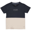 Jongens Shortsleeve MAASLS242 van Little Levv in de kleur Night Blue in maat 128.