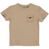 Jongens Shortsleeve MAIROLS241 van Little Levv in de kleur Taupe in maat 128.
