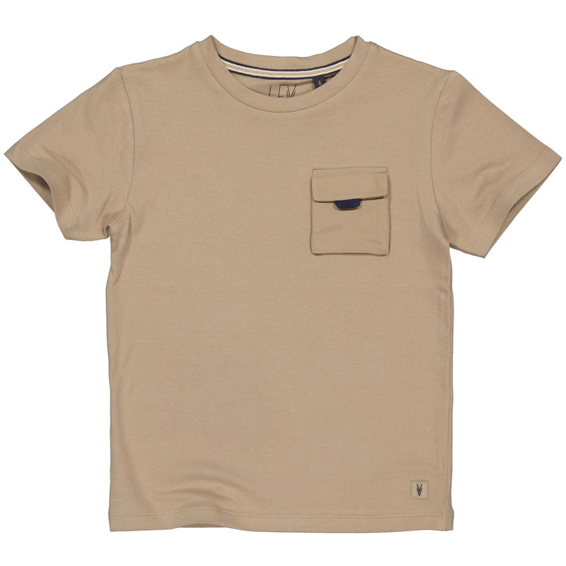 Jongens Shortsleeve MAIROLS241 van Little Levv in de kleur Taupe in maat 128.