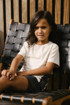 Jongens Shortsleeve MAKSLS242 van Little Levv in de kleur Kit in maat 128.