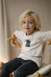 Jongens Shortsleeve MANULS241 van Little Levv in de kleur Kit in maat 128.