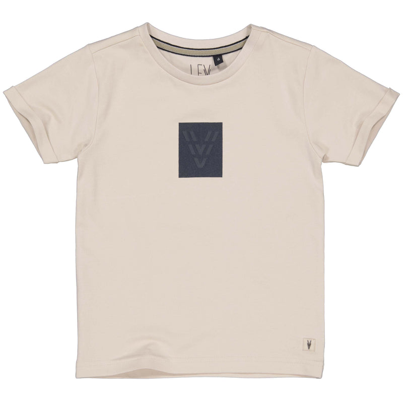 Jongens Shortsleeve MANULS241 van Little Levv in de kleur Kit in maat 128.
