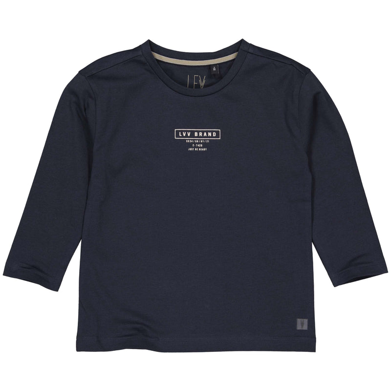 Jongens Longsleeve MAXLS241 van Little Levv in de kleur Night Blue in maat 128.